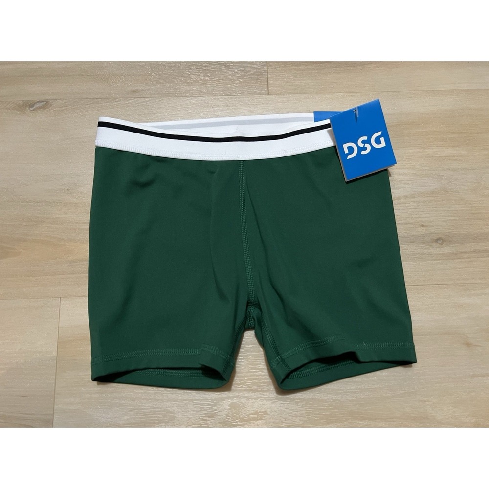 NWT DSG Girls 3" Momentum Shortie Mid Rise Athletic Shorts Green Size Medium